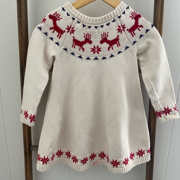 Hanna Andersson Other - Hannah Anderson long sleeve holiday sweater dress cotton US 4 see condition